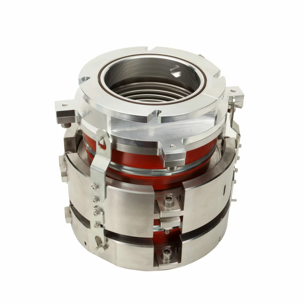 Nested Turbo pump weighted vibration isolated flange